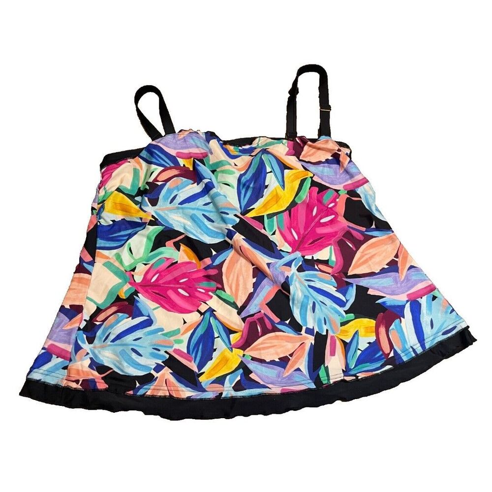Maxine of Hollywood Bathing Suit Top Tankini Womens 40 " Chest Colorful